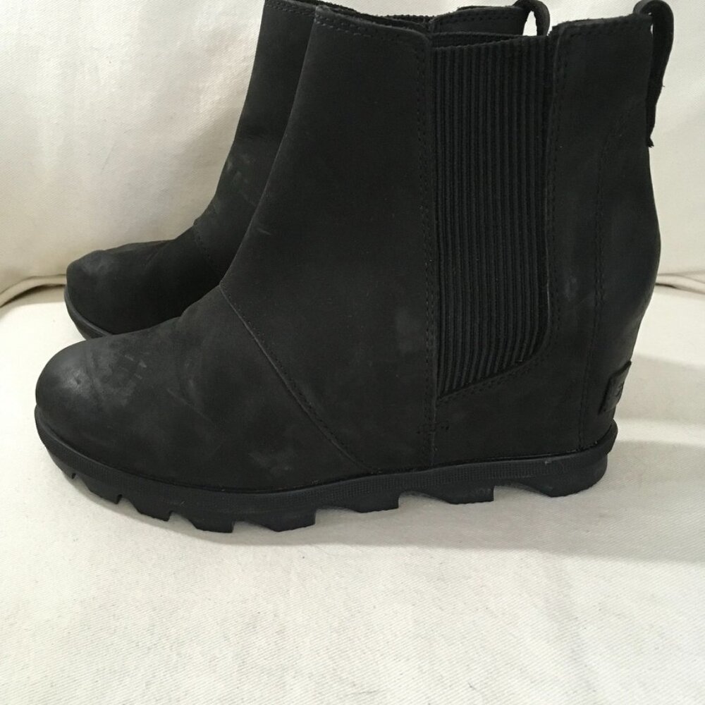 SOREL Women's Joan Rhapsody Chelsea Wedge Boot Black - Picture 3 of 7